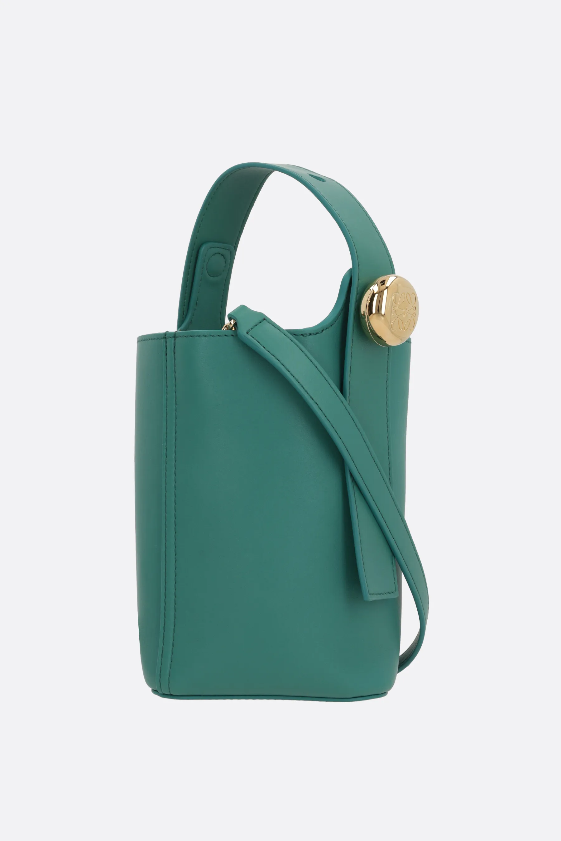  LOEWE borsa a secchiello Pebble mini in pelle liscia 