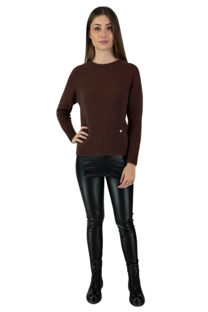Lolita maglia girocollo in misto lana boucle' lo24146w