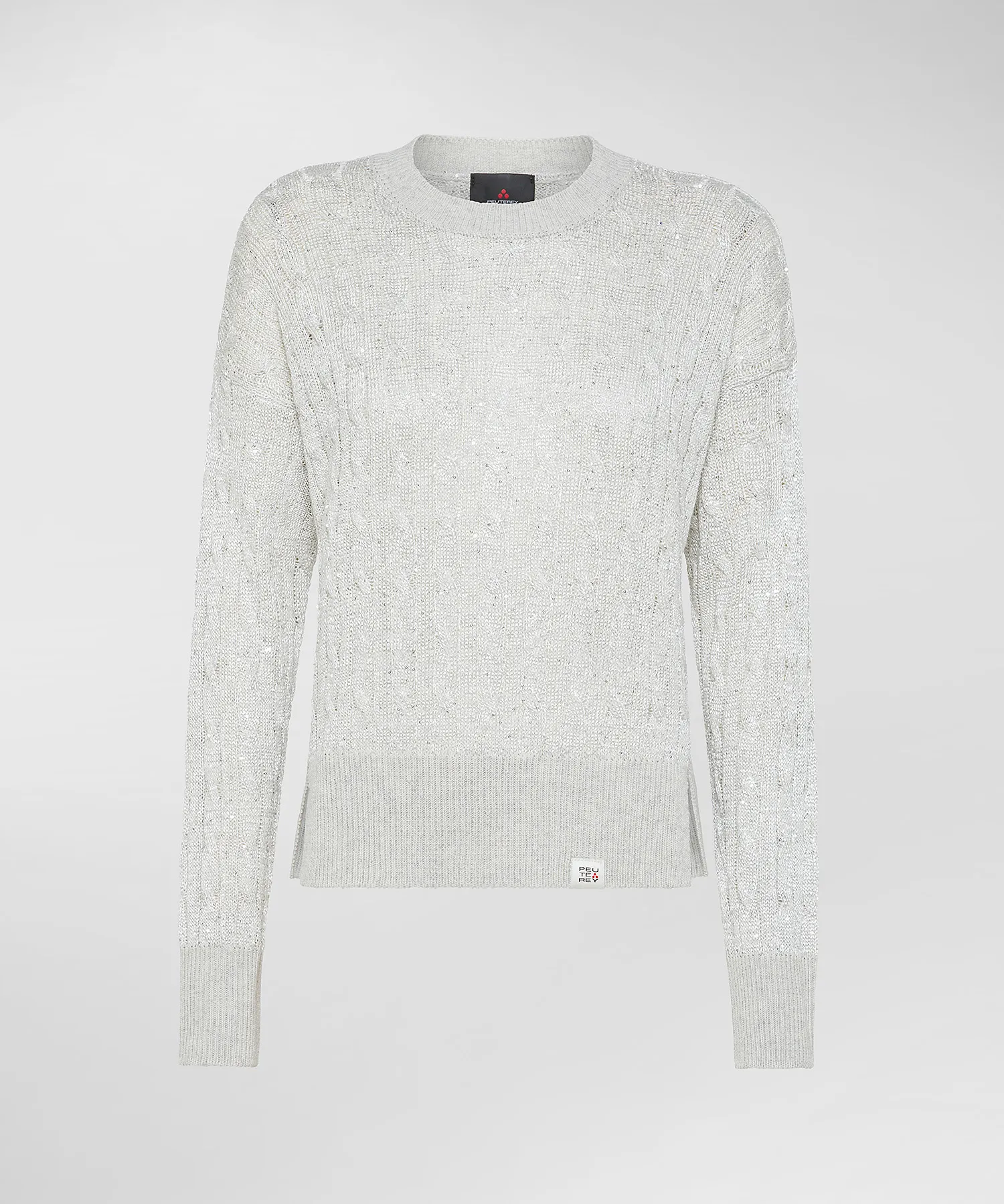 Maglia a trecce con paillettes