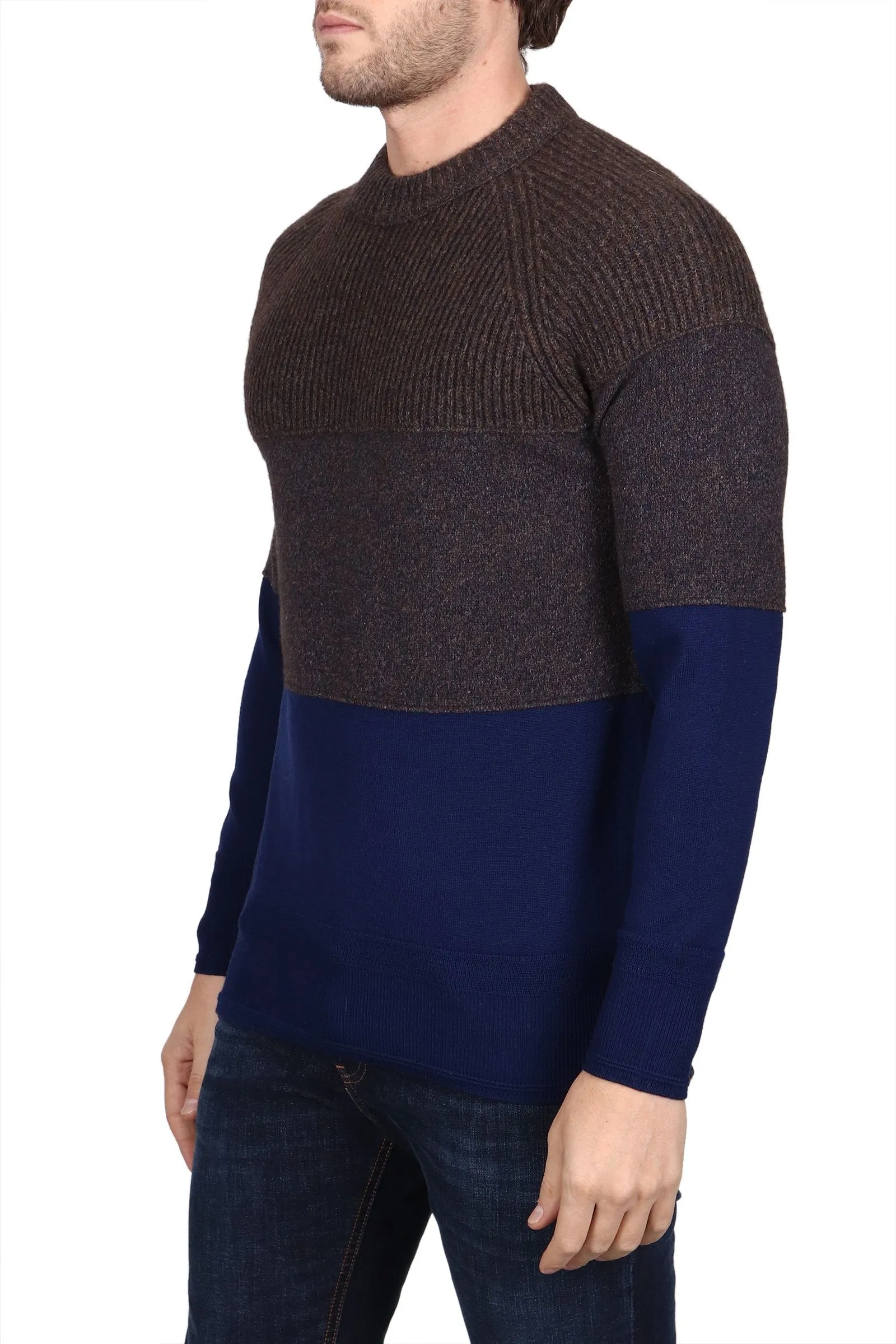 MAGLIA BICOLOR IN MISTO LANA