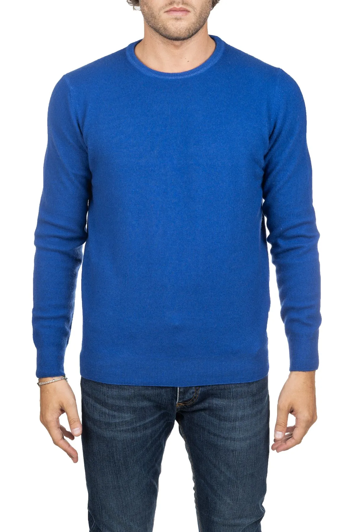 MAGLIA CLASSICA BLU IN LANA