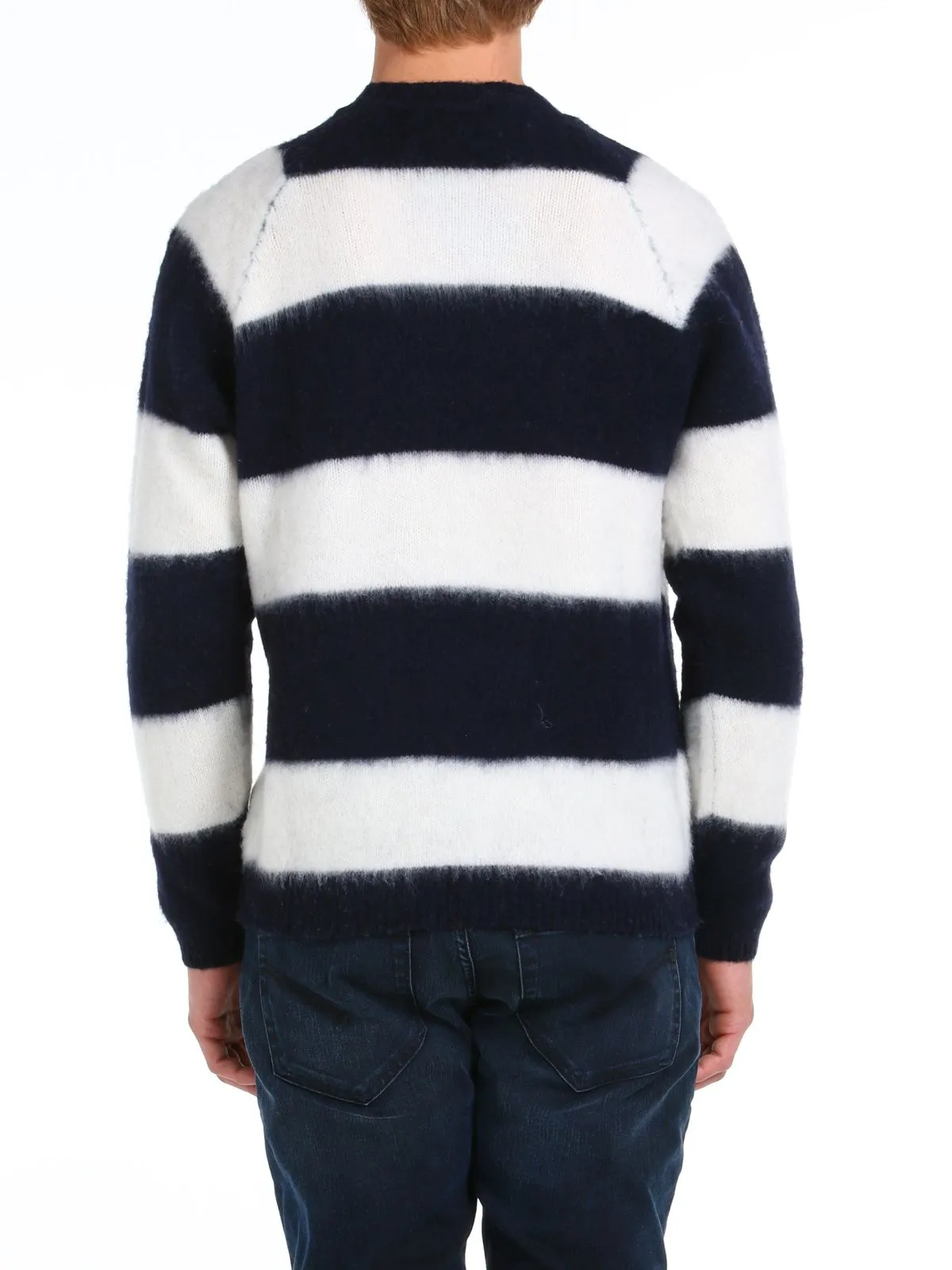 MAGLIA IN LANA GEELONG BIANCO/BLU