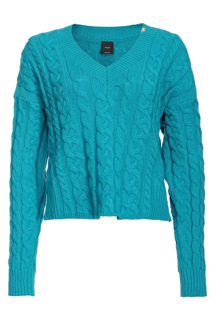 MAGLIA "CERVO" TURCHESE