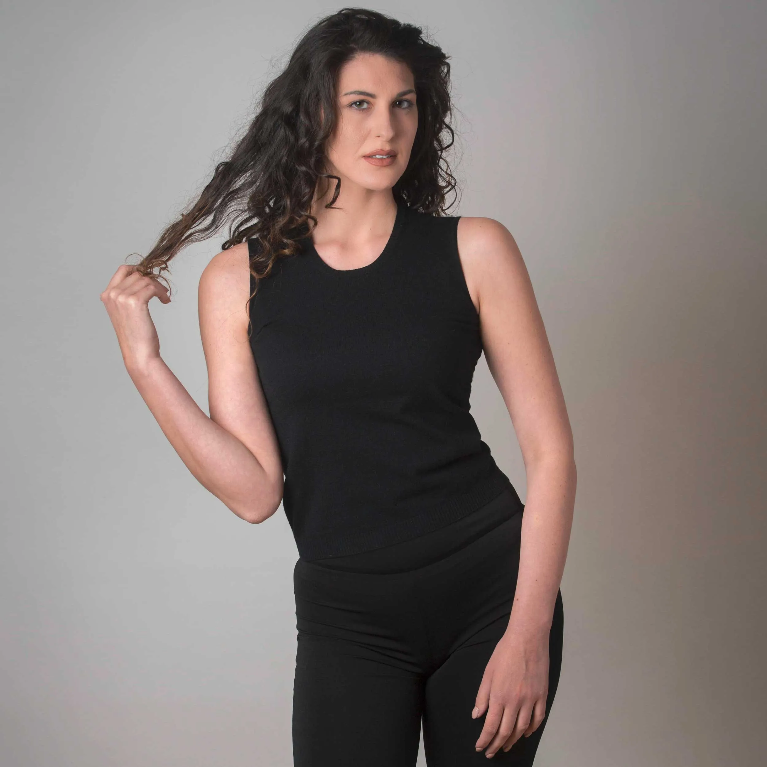 Maglia Tank Top in Puro Cashmere Nera