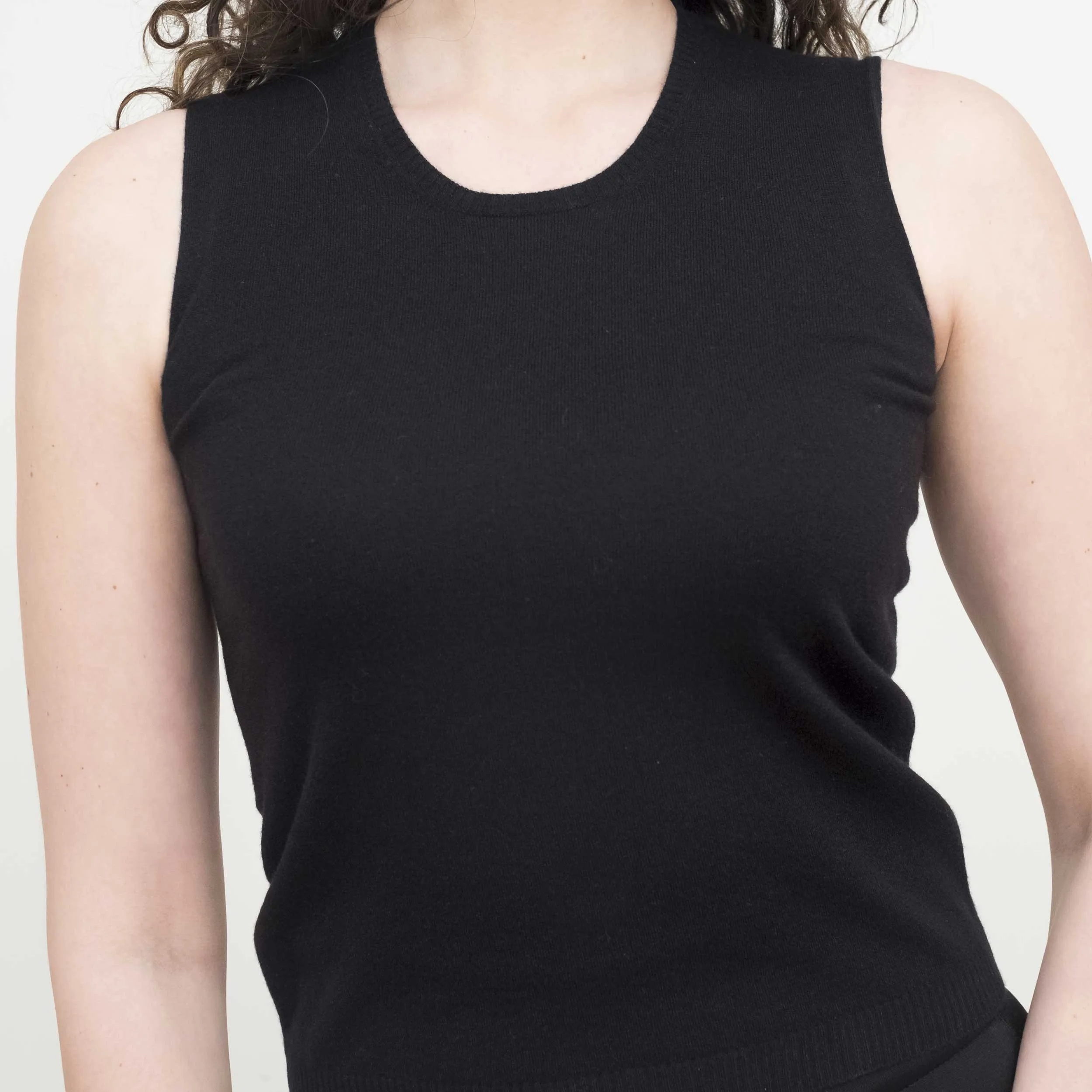 Maglia Tank Top in Puro Cashmere Nera