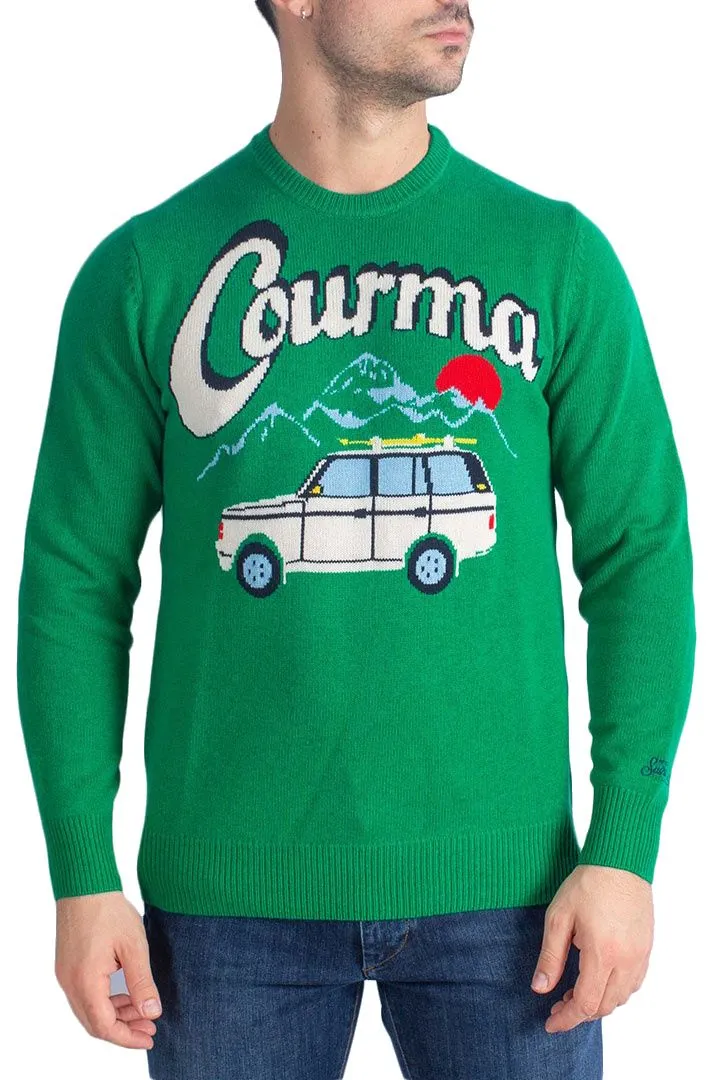 MAGLIA VERDE IN LANA E CASHMERE