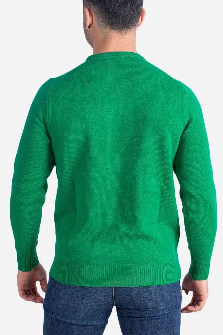 MAGLIA VERDE IN LANA E CASHMERE