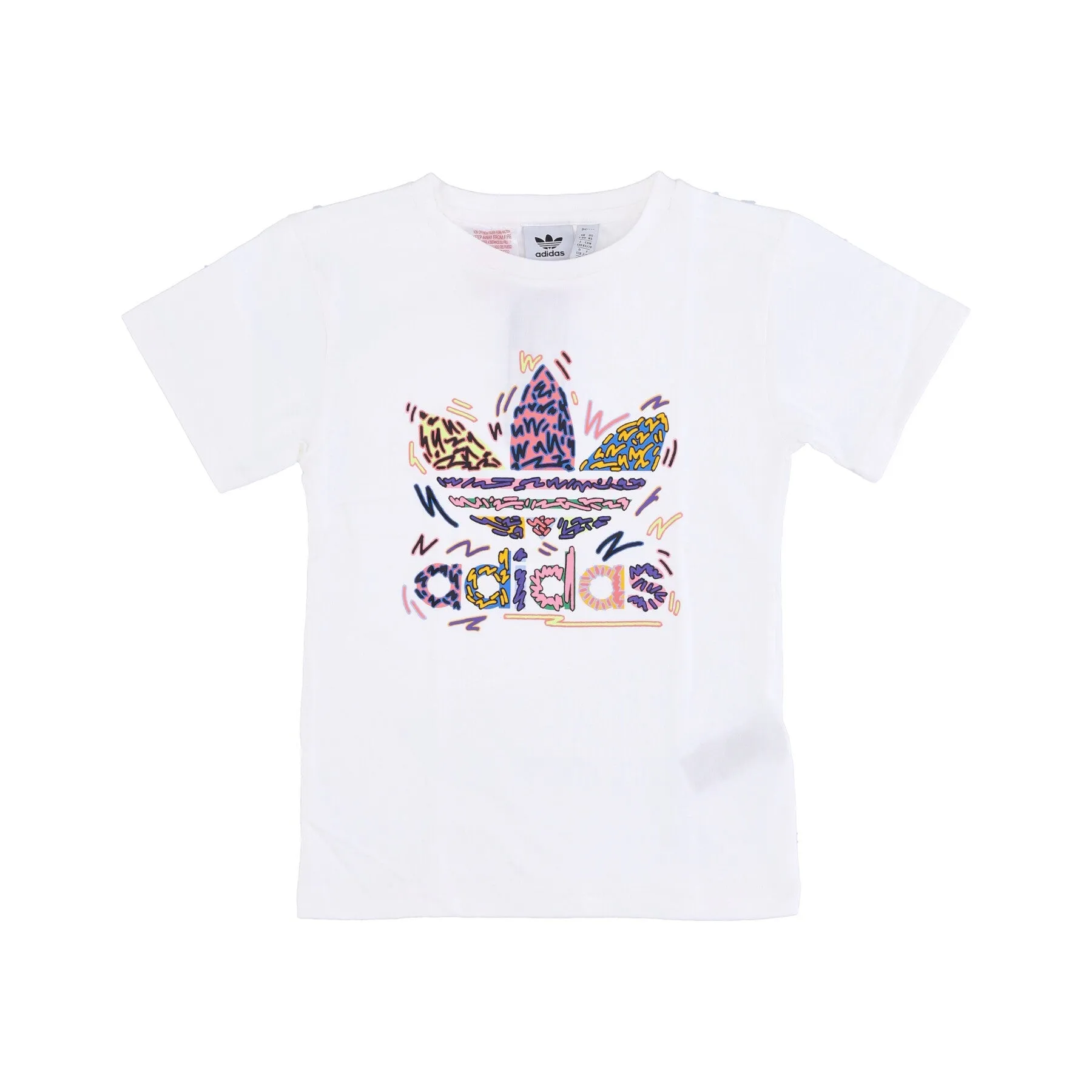 Maglietta Ragazza Love Unites Trefoil Tee X Kris Andrew Small White