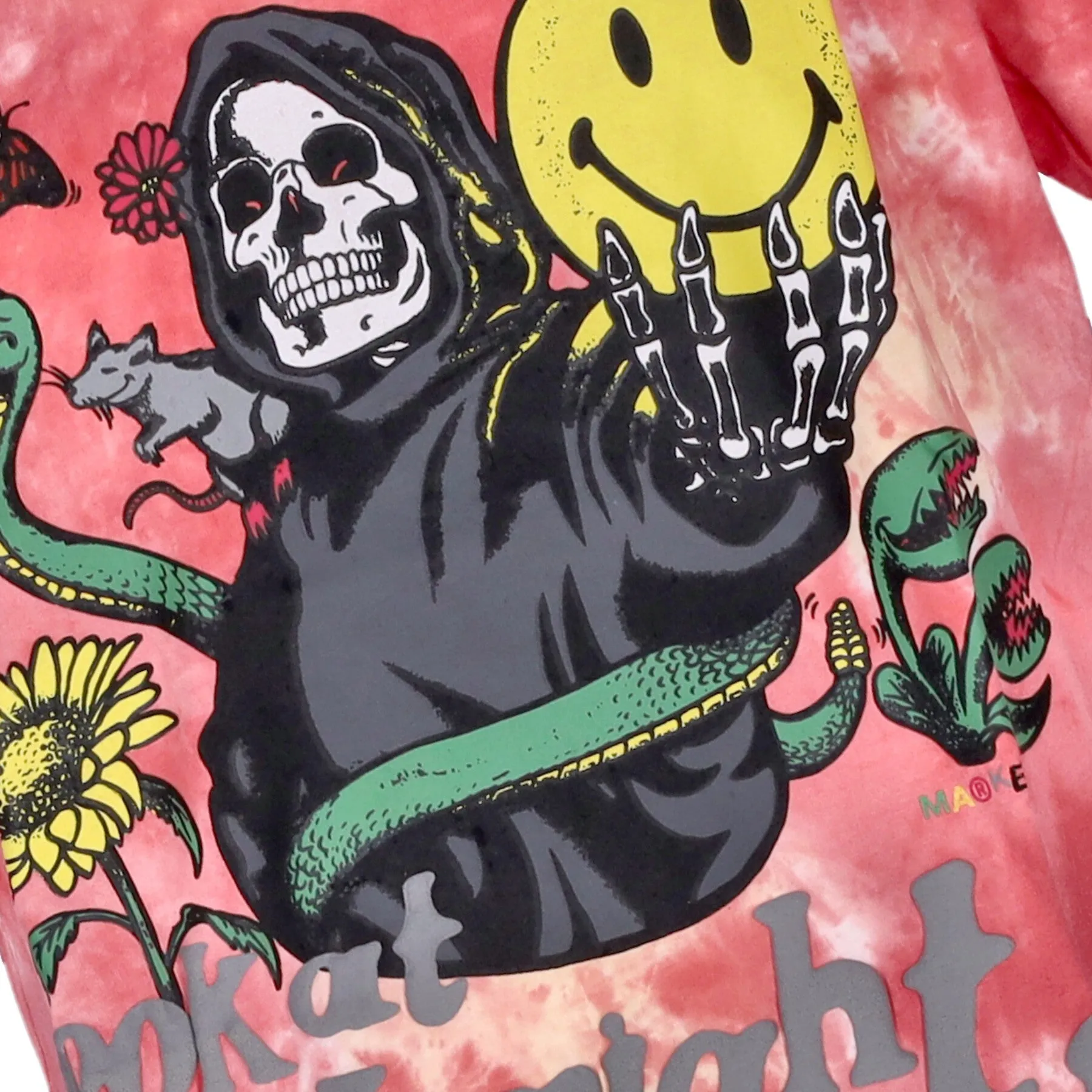 Maglietta Uomo Look At The Bright Side Tee X Smiley Pink Tie Dye