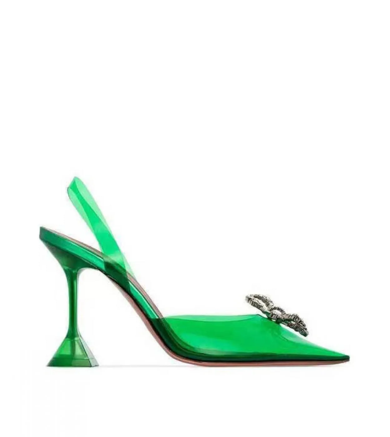 Marchio di moda Sandali da donna in pvc trasparente Sandali con tacco a coppa Sandali gladiatore Crystal Bowknot Summer Office L