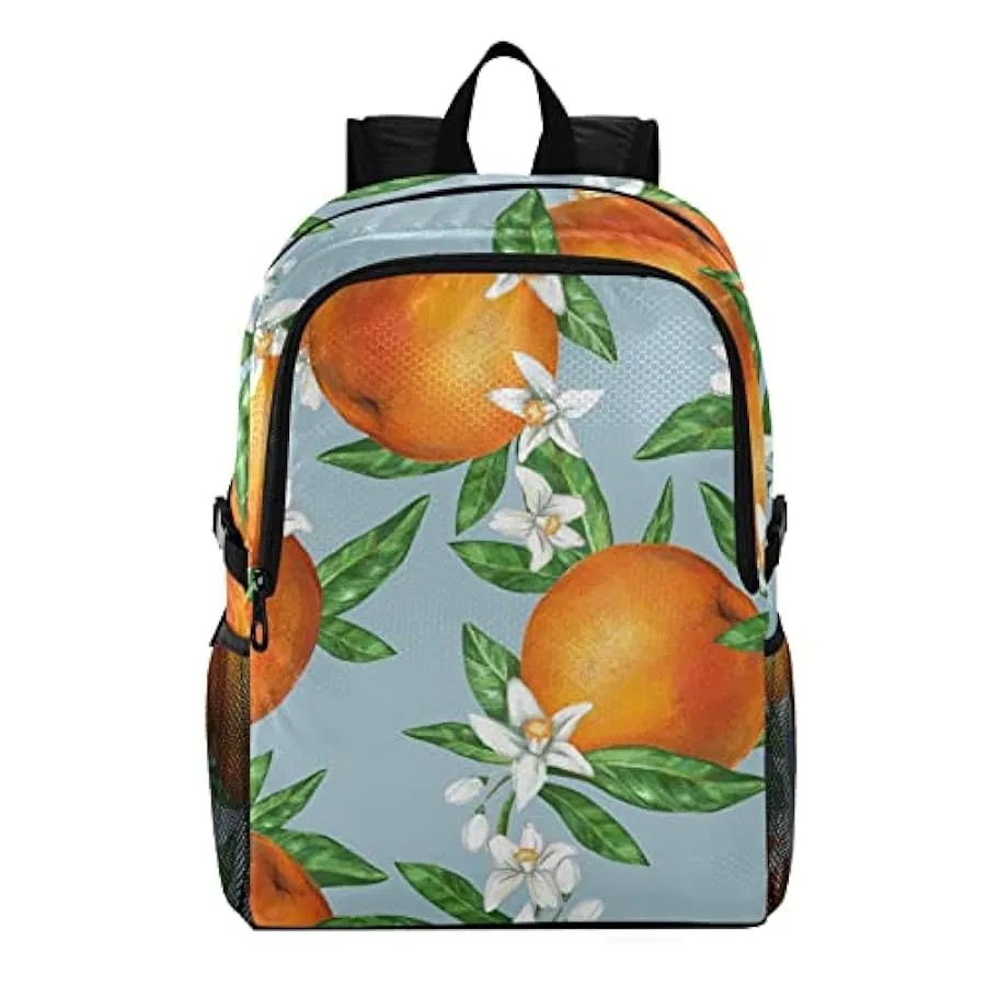 MCHIVER Arancione Frutta Foglie Fiori Leggero Packable Escursionismo Zaino 22L Borsa Da Viaggio Casual Zaino per Arrampicata Cam