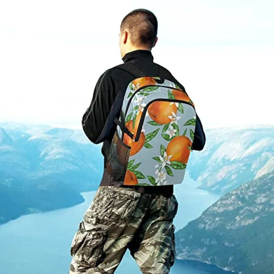 MCHIVER Arancione Frutta Foglie Fiori Leggero Packable Escursionismo Zaino 22L Borsa Da Viaggio Casual Zaino per Arrampicata Cam