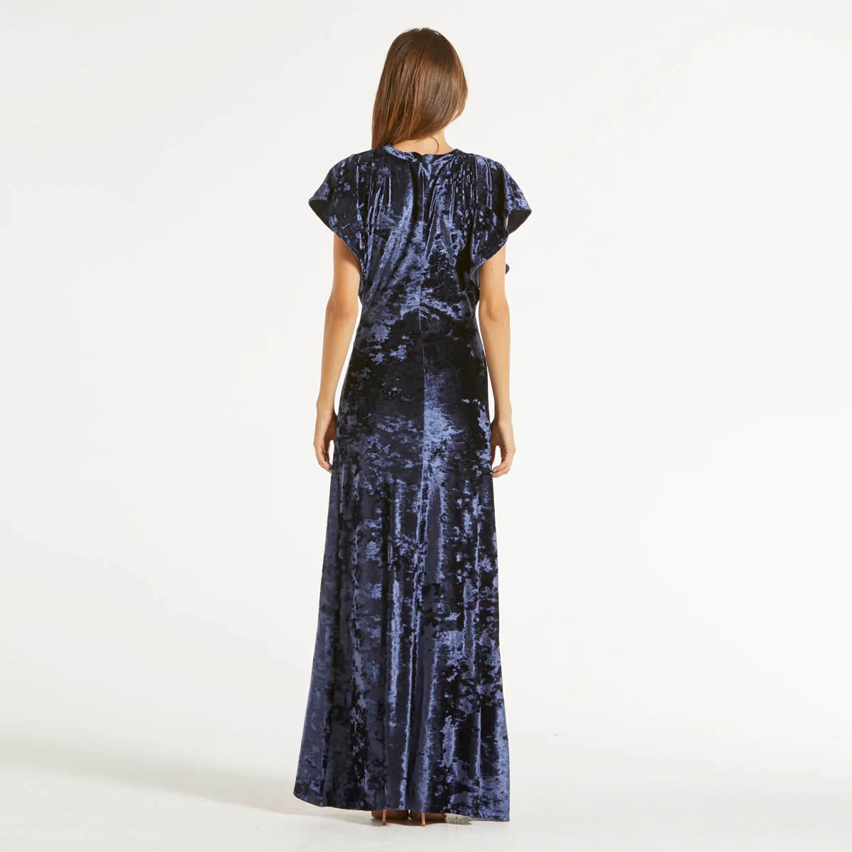 Moschino abito lungo in velluto blu