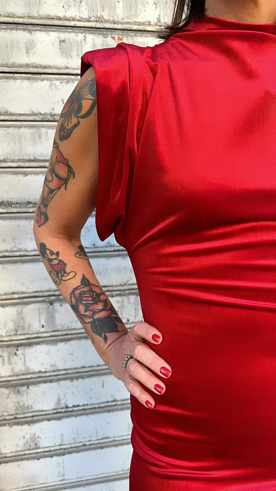 New In - Abito in velluto elasticizzato rosso