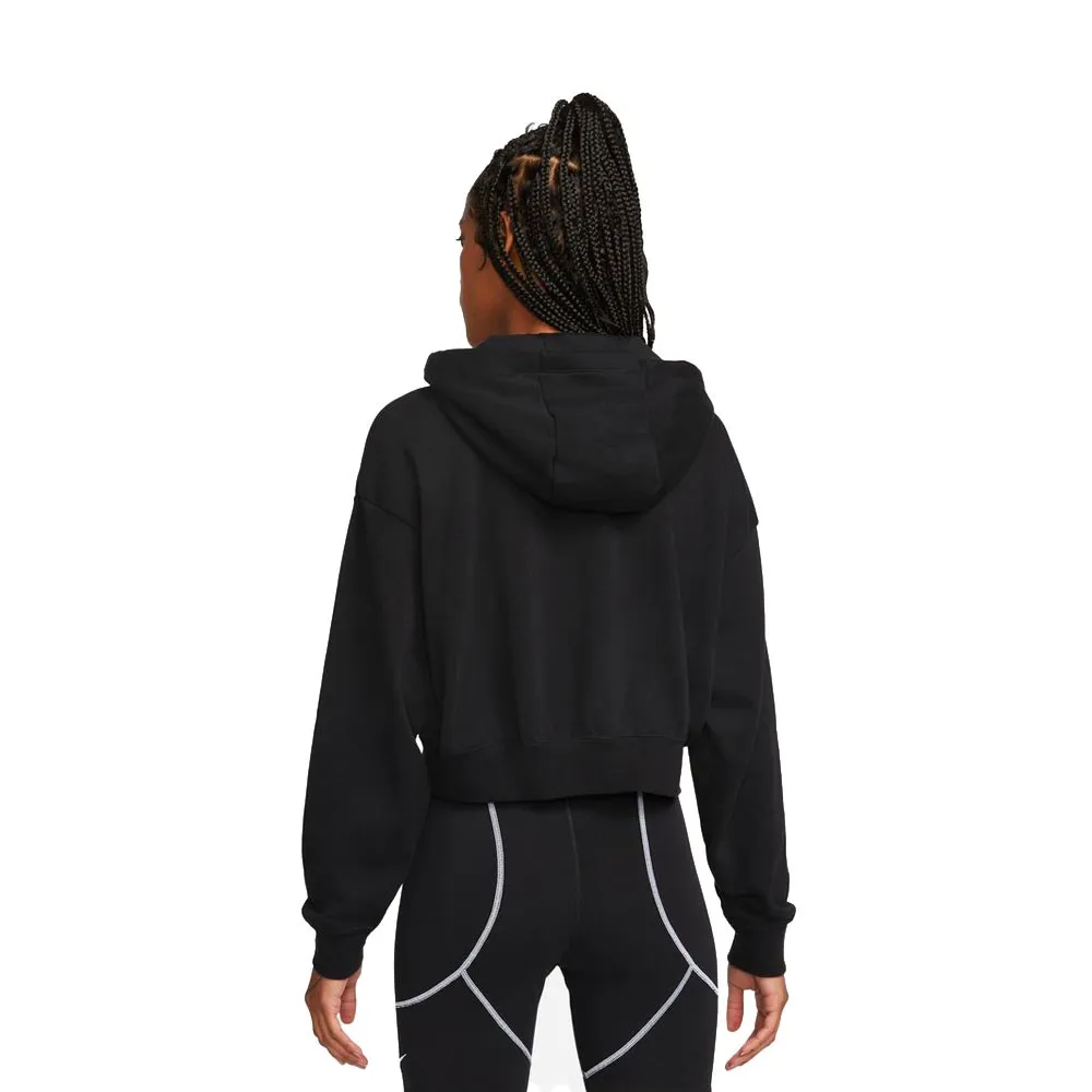 Nike Felpa Crop Top Con Cappuccio Nero Donna