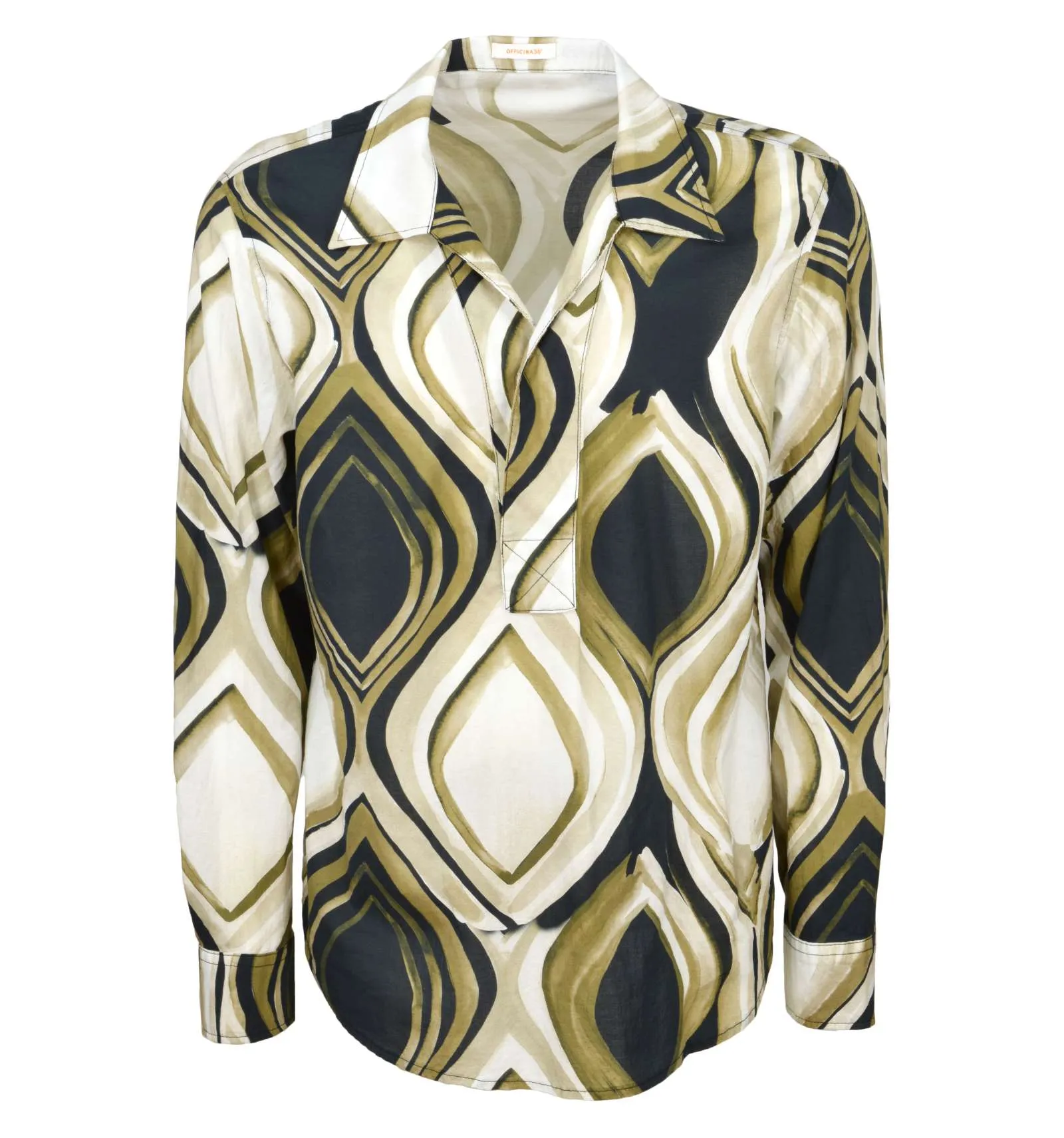 OFFICINA 36 uomo camicia fantasia marrone fango CAMICIA 3246 FELLINI