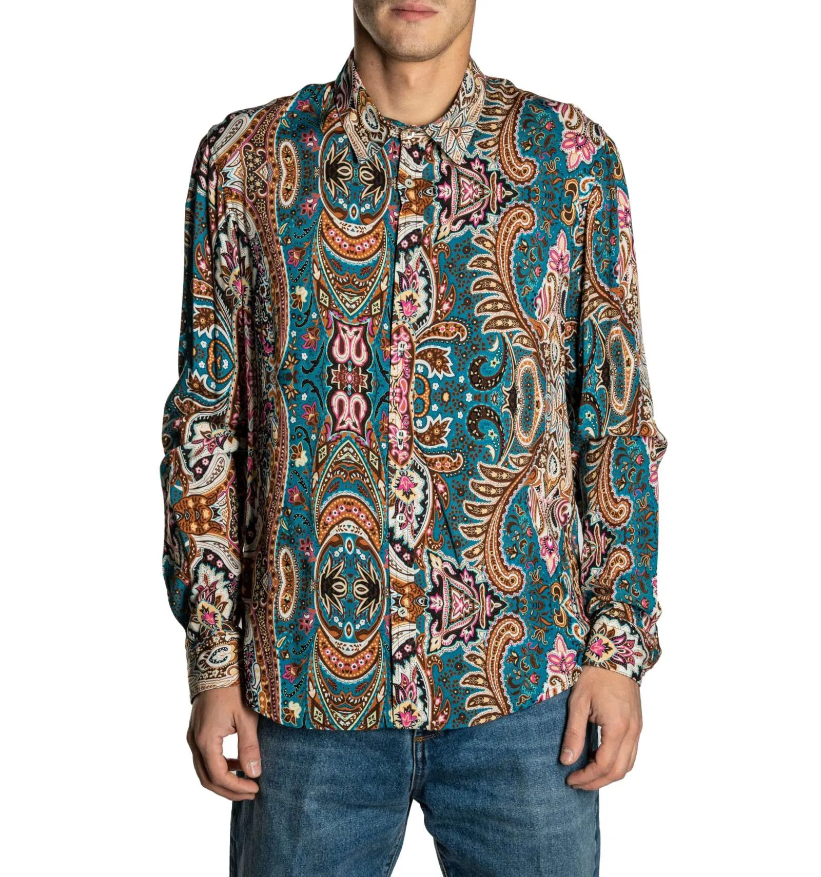 OFFICINA 36 uomo camicia viscosa fantasia multicolor CAMICIA 3212 VLAD