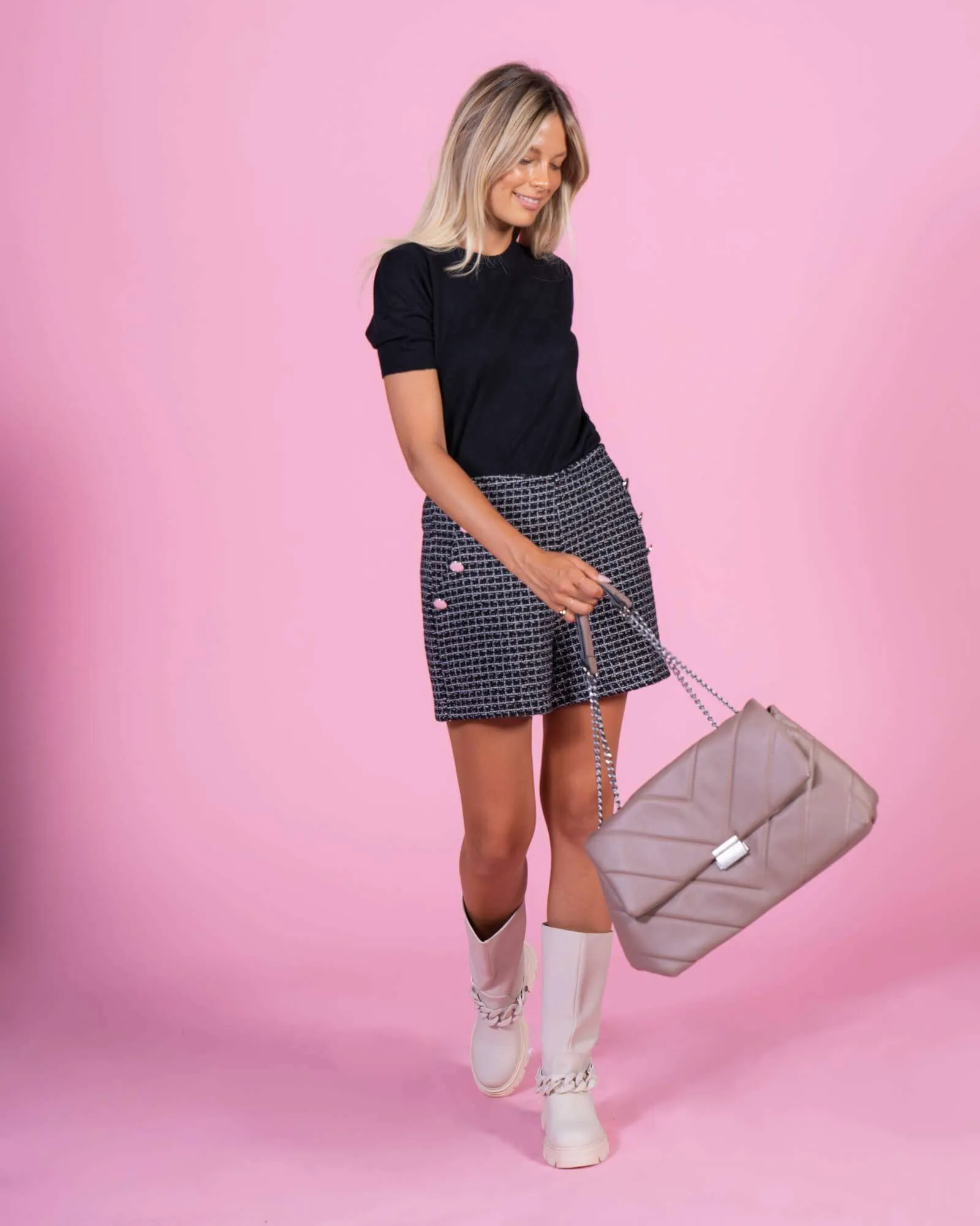Pantaloncino in tweed