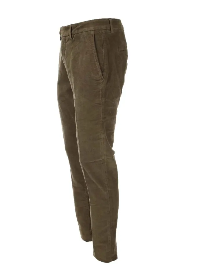 Pantalone in micro velluto diagonale stretch