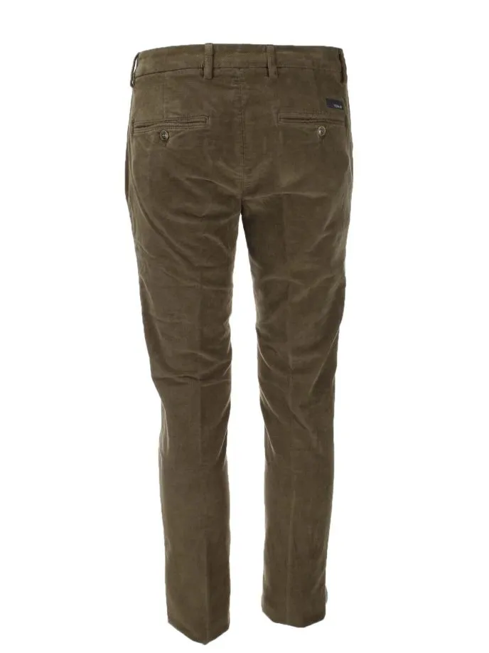 Pantalone in micro velluto diagonale stretch