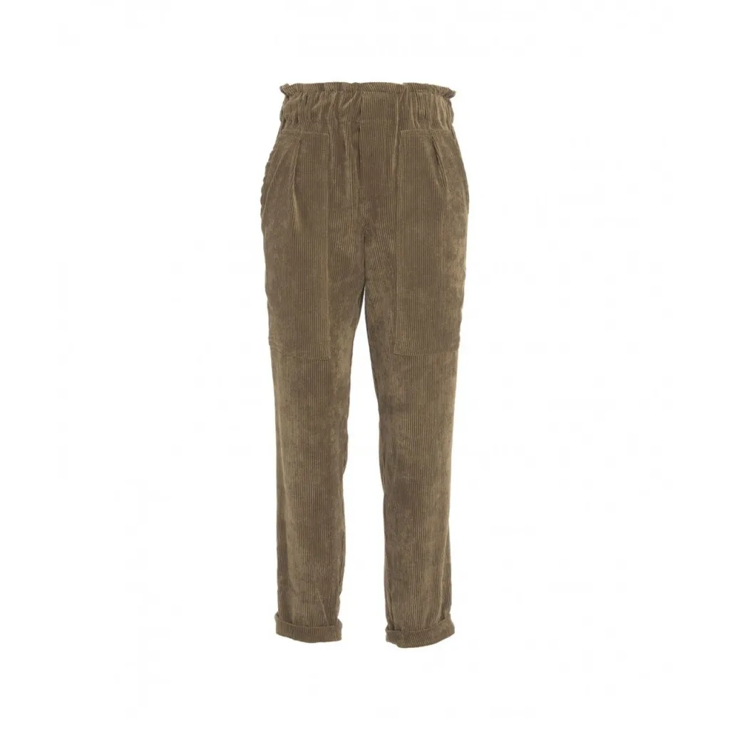 Pantalone in velluto a coste oliva