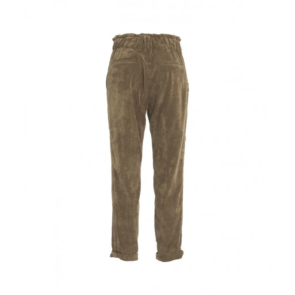 Pantalone in velluto a coste oliva
