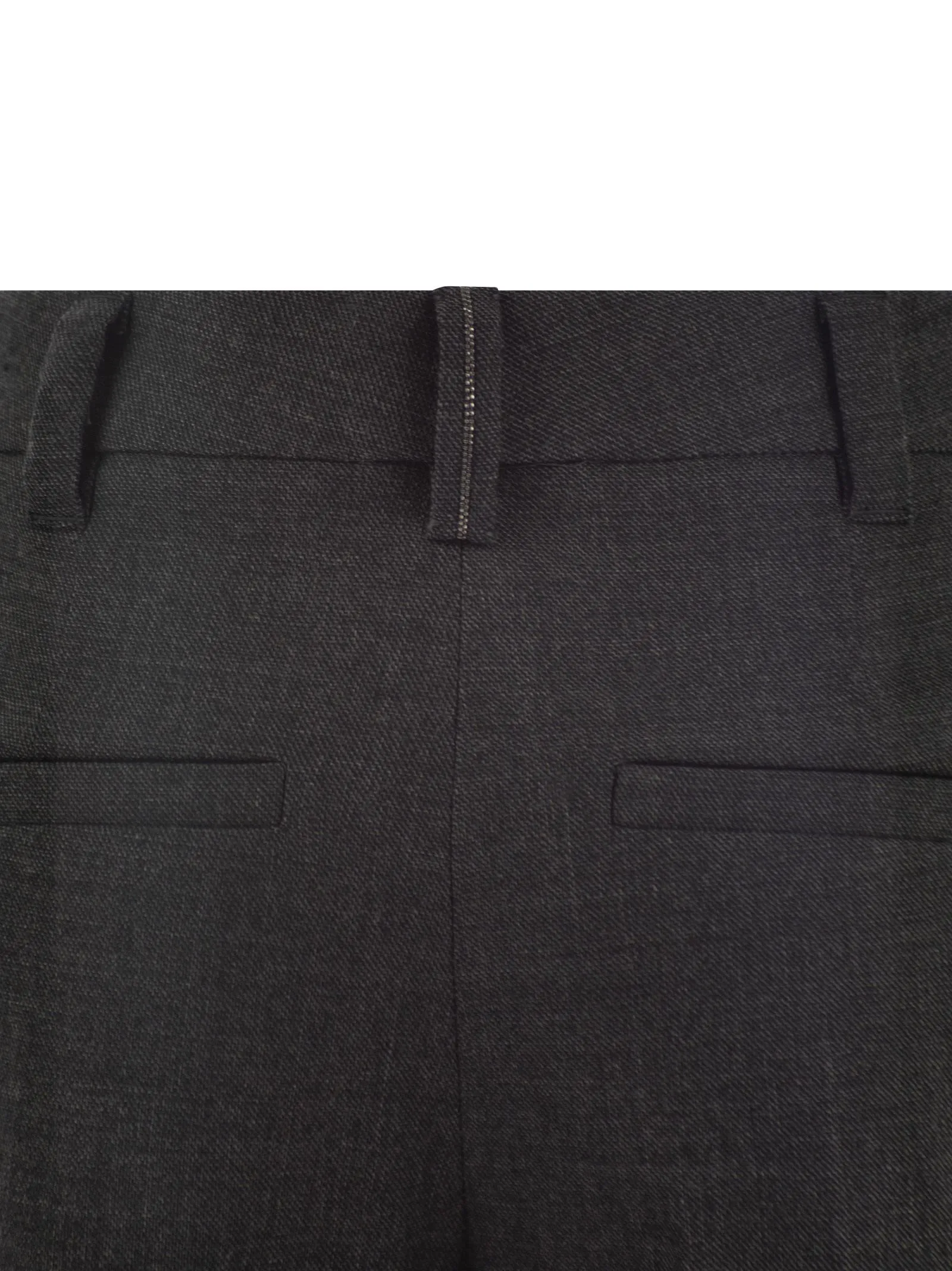 Pantalone sigaretta in lana vergine stretch con monile