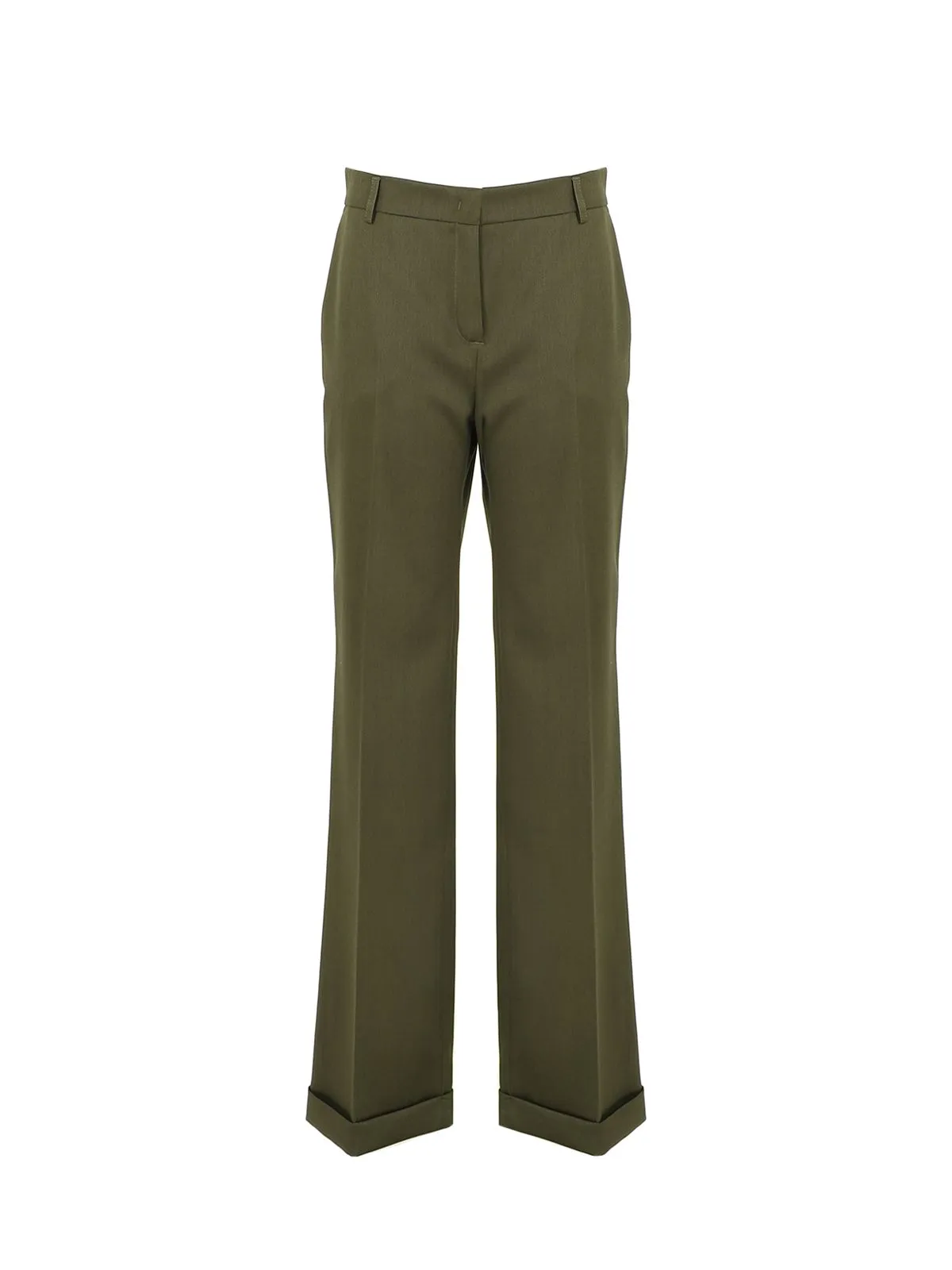 PANTALONE VERDE IN MISTO LANA