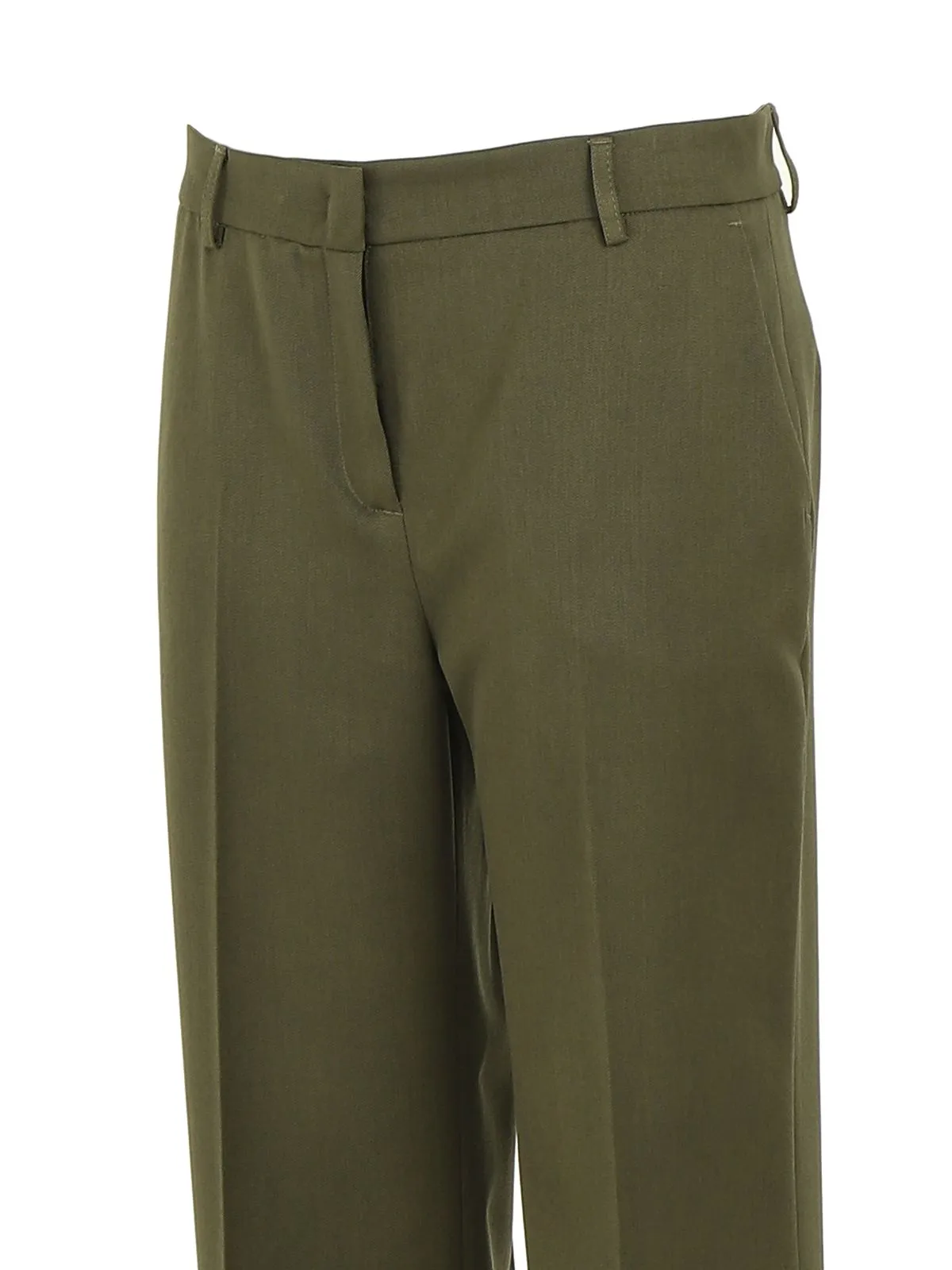 PANTALONE VERDE IN MISTO LANA