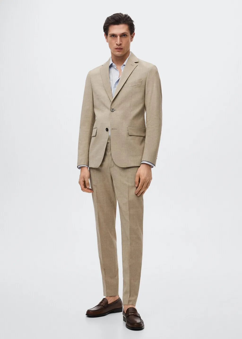 Pantaloni completo slim fit lana