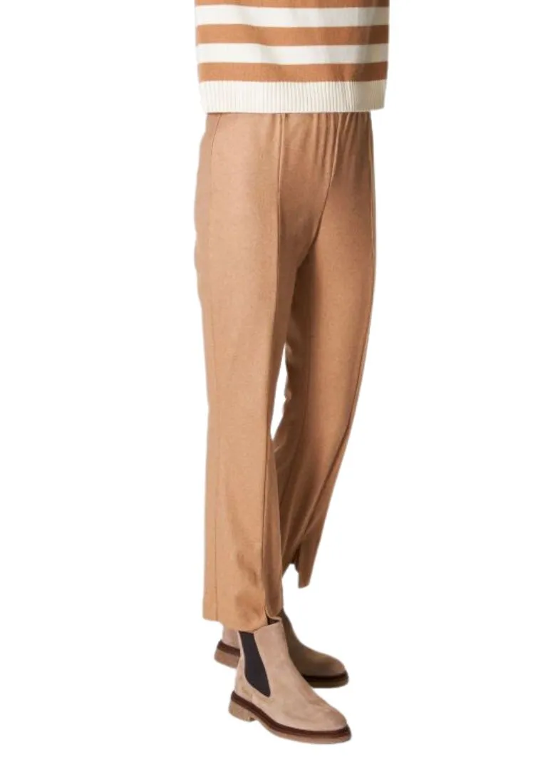Pantaloni crop in panno cashmere