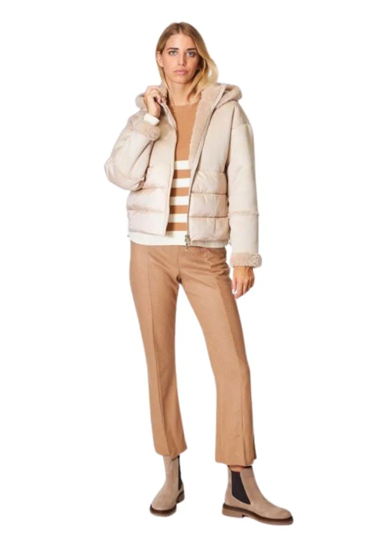 Pantaloni crop in panno cashmere