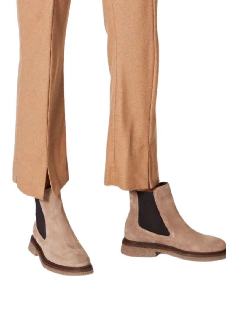 Pantaloni crop in panno cashmere