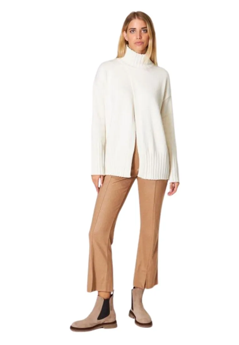 Pantaloni crop in panno cashmere