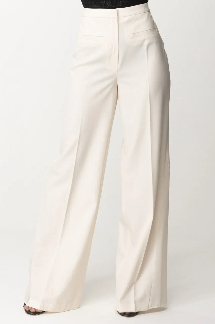 Pantaloni dritti in fresco lana Burro
