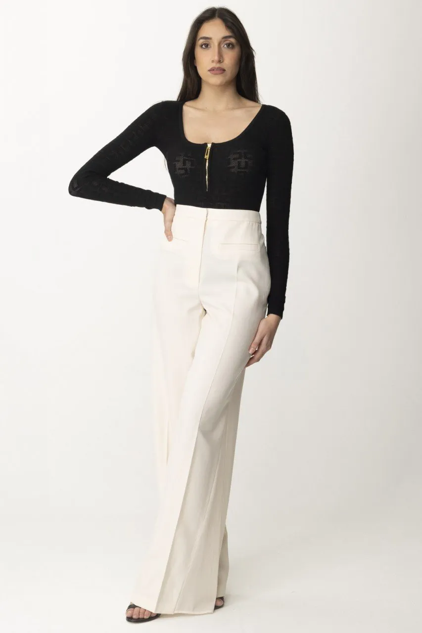 Pantaloni dritti in fresco lana Burro