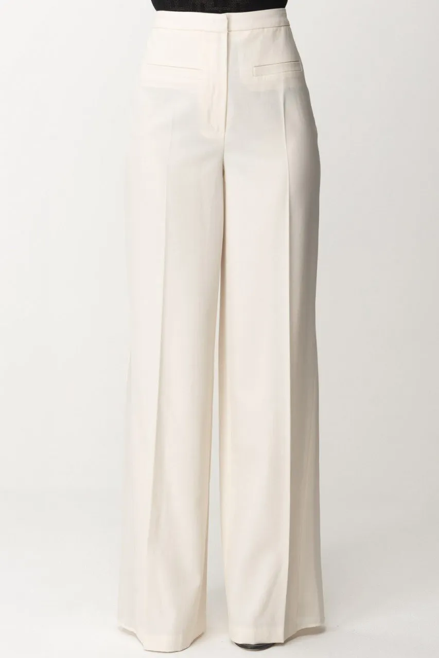 Pantaloni dritti in fresco lana Burro