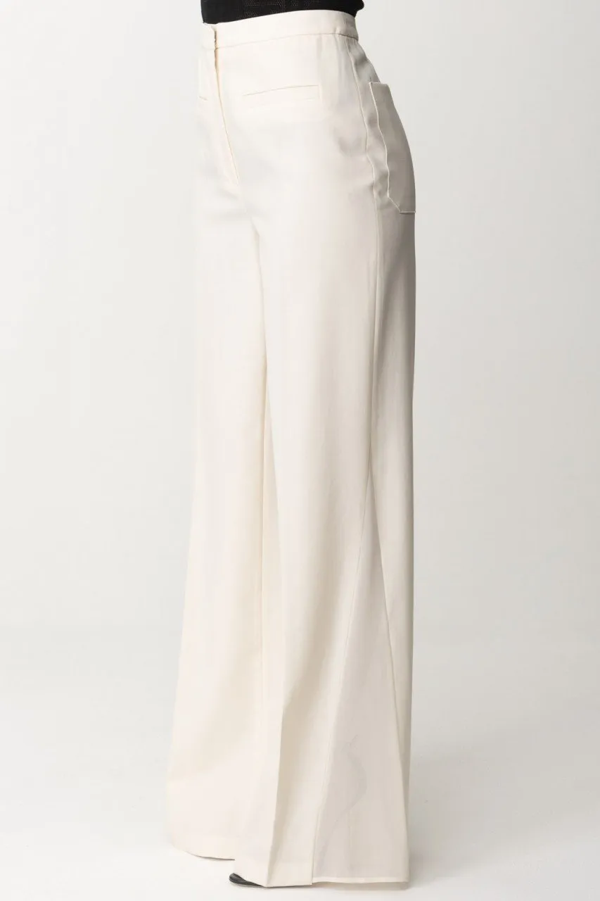 Pantaloni dritti in fresco lana Burro