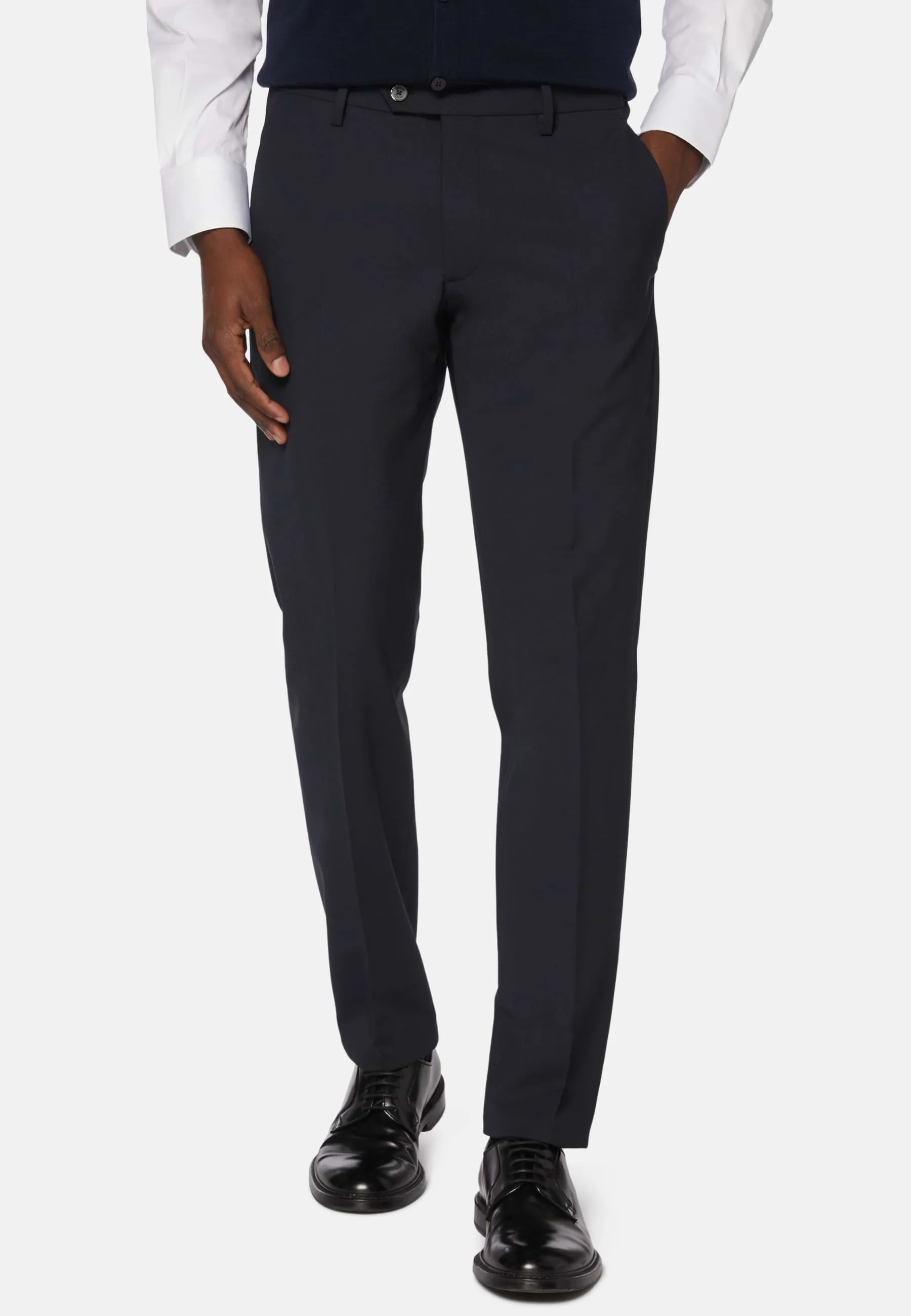 Pantaloni In Lana Lavabile Elasticizzata
