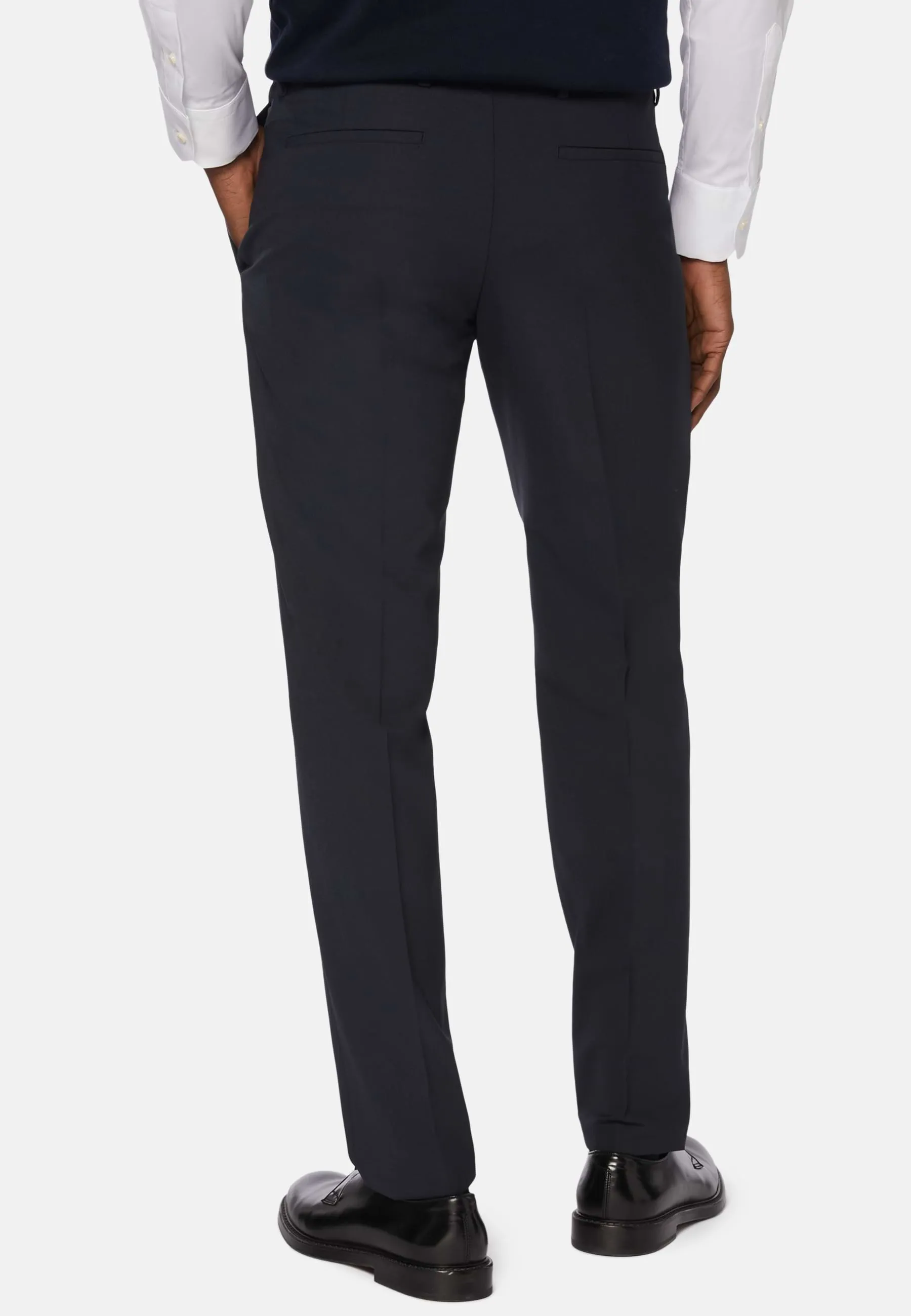 Pantaloni In Lana Lavabile Elasticizzata