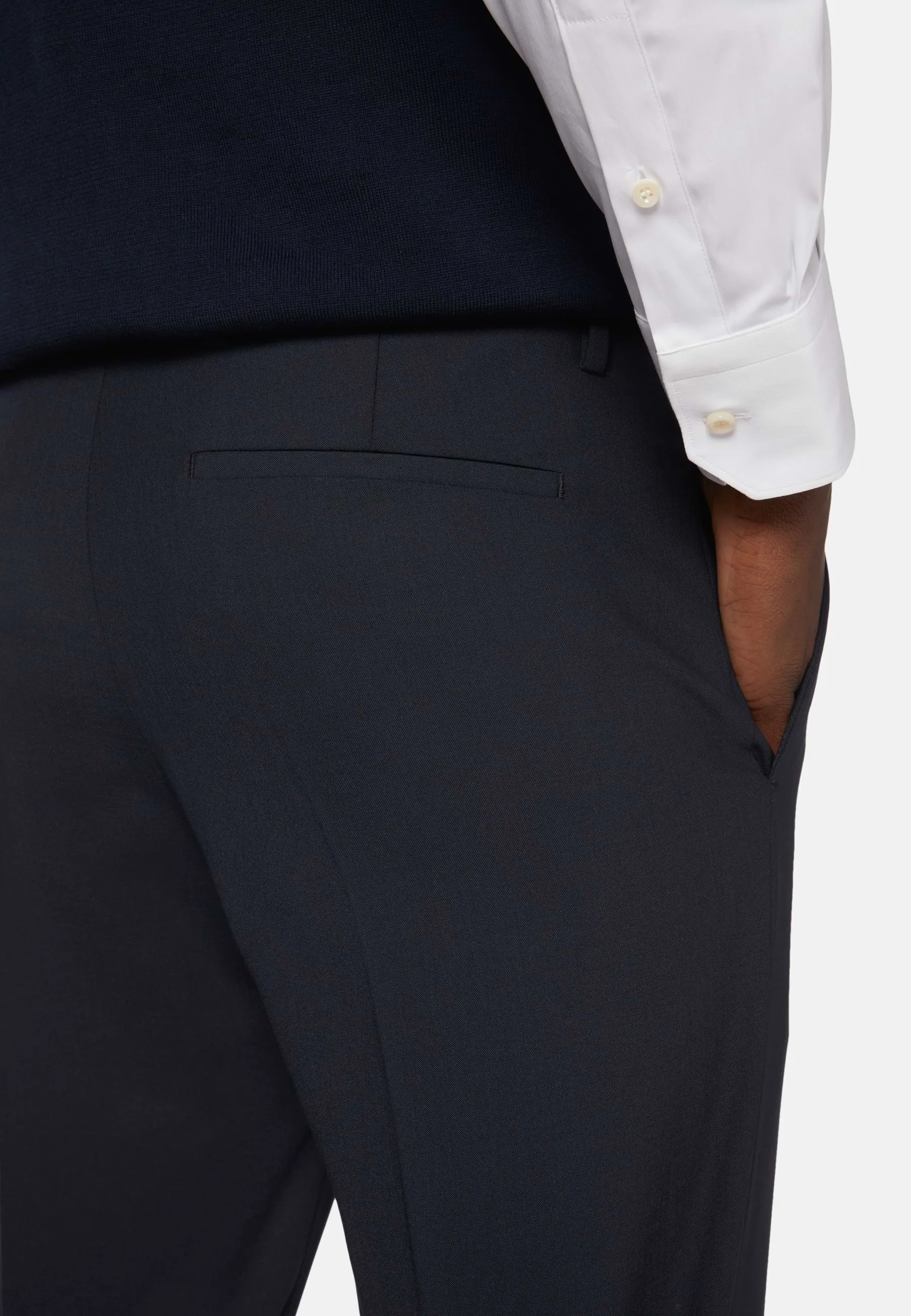 Pantaloni In Lana Lavabile Elasticizzata