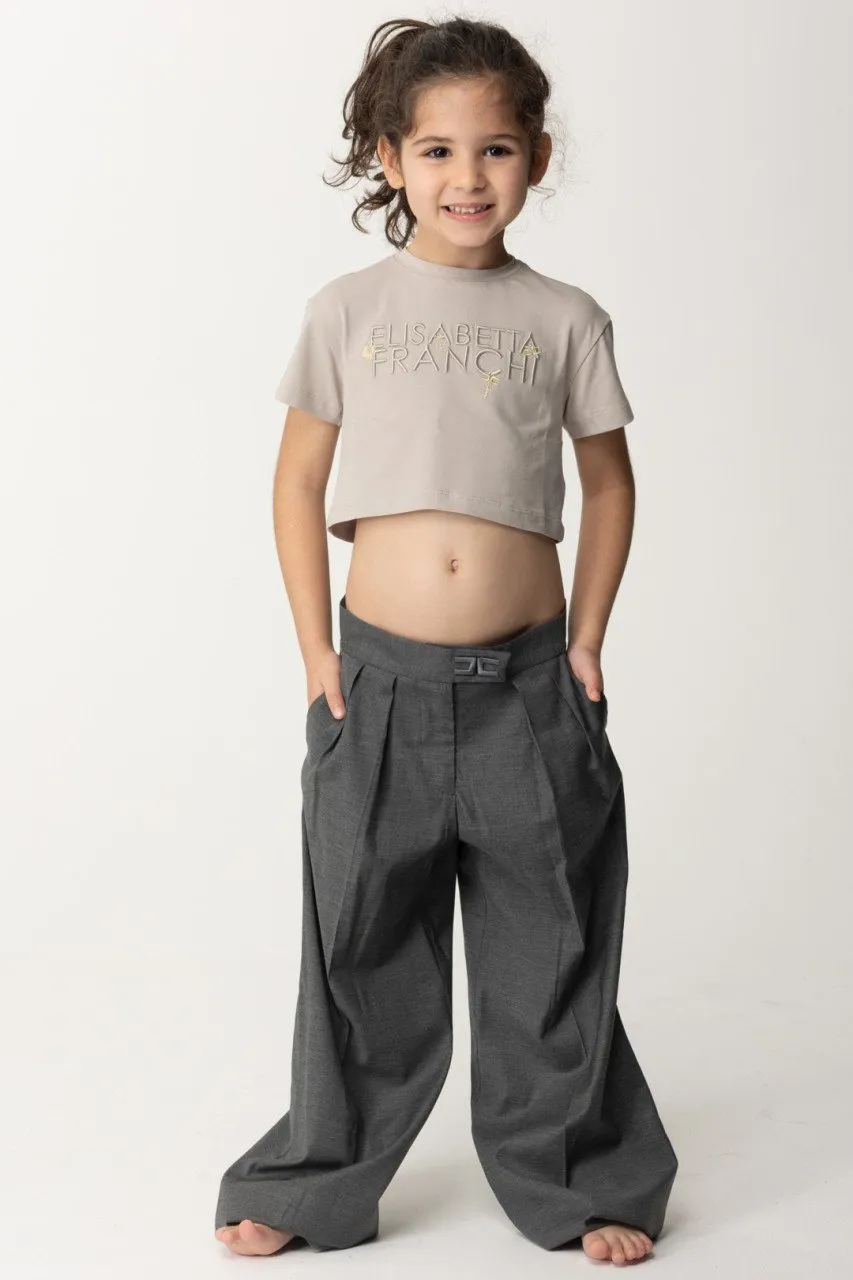 Pantaloni palazzo in fresco lana LEAD