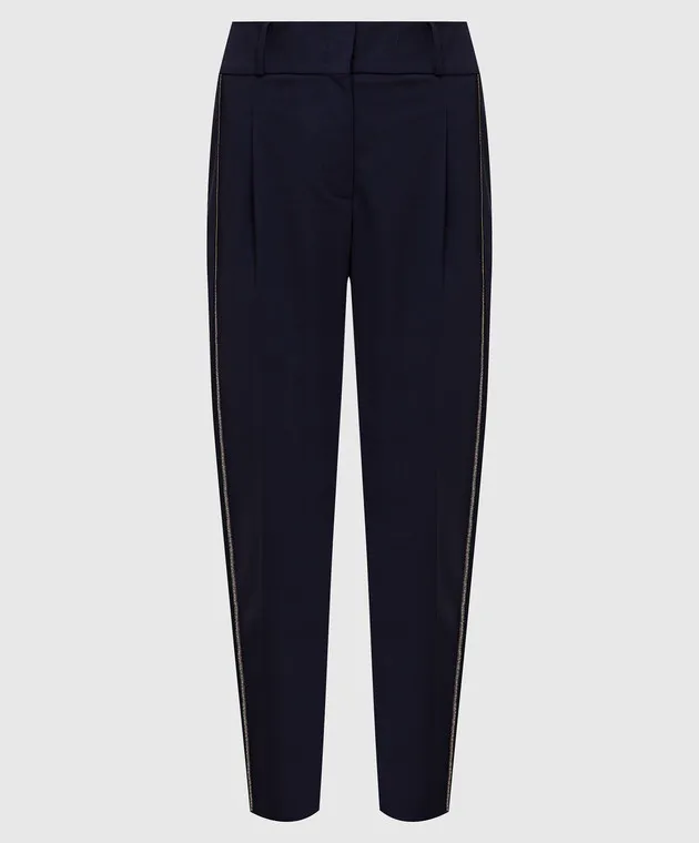 Peserico Pantaloni in lana con catene P0478703015