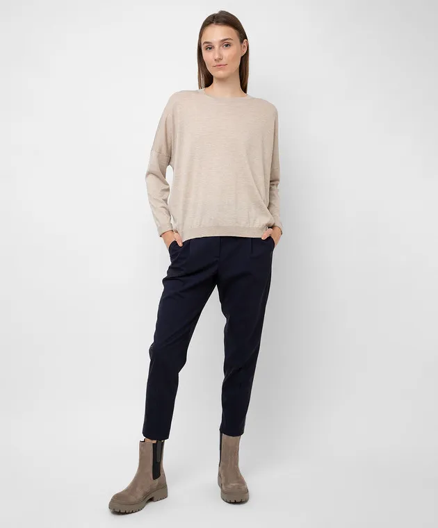 Peserico Pantaloni in lana con catene P0478703015