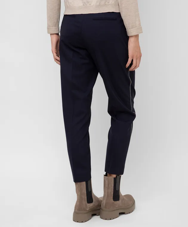 Peserico Pantaloni in lana con catene P0478703015
