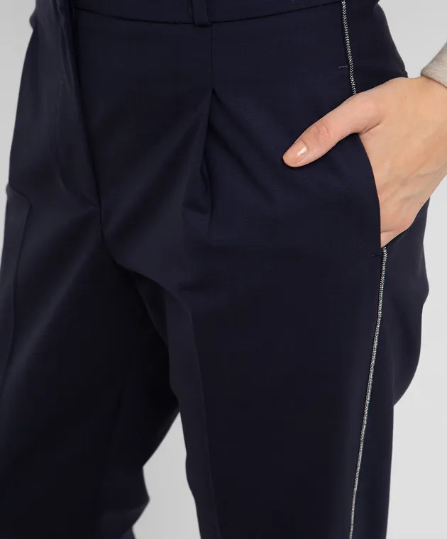 Peserico Pantaloni in lana con catene P0478703015