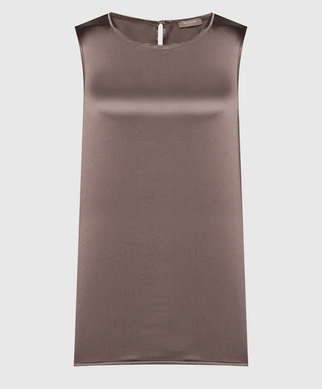 Peserico Top in seta marrone E08893D02372