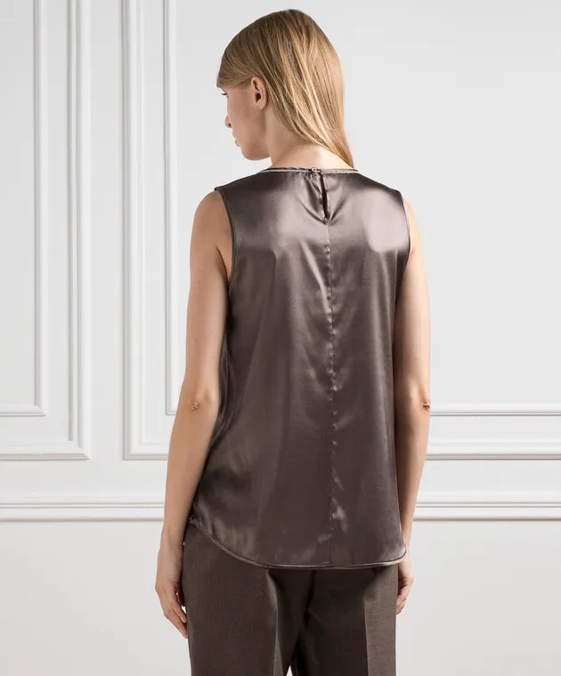 Peserico Top in seta marrone E08893D02372