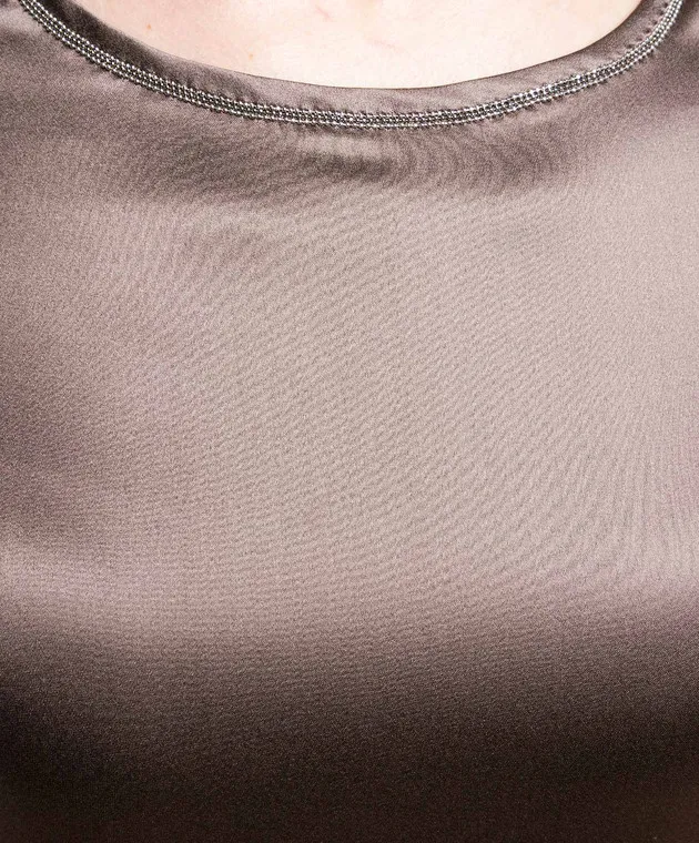 Peserico Top in seta marrone E08893D02372