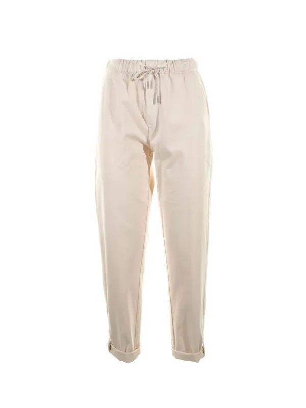Pink trousers with drawstring